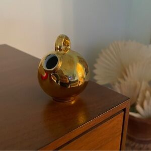 VINTAGE VICTORIA CZECHOSLOVAKIA HF PORCELAIN SMALL BUD VASE GOLD SPHERE